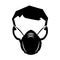 Warning Dust Mask Must Be Worn Black Icon ,Vector Illustration, Isolate On White Background Label. EPS10