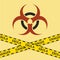 Warning ebola biohazard sign