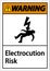 Warning Electrocution Risk Sign On White Background