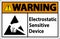 Warning Electrostatic Sensitive Device Sign On White Background