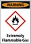 Warning Extremely Flammable Gas GHS Sign On White Background