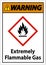 Warning Extremely Flammable Gas GHS Sign On White Background