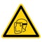 Warning Face Shield Must Be Worn Symbol Sign,Vector Illustration, Isolated On White Background Label. EPS10