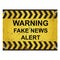 Warning fake news alert sign