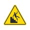 Warning falling off the stairs sign