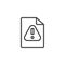 Warning file document line icon