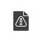 Warning file document vector icon