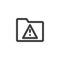 Warning file folder line icon