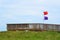 Warning flags on beach