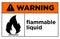 Warning flammable liquid sign vector