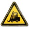 Warning for fork lift trucks and forklift