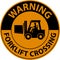 Warning Forklift Crossing Sign On White Background