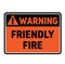 Warning Friendly fire warning sign