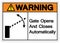 Warning Gate Opens and Closes Automatically Symbol Sign, Vector Illustration, Isolate On White Background Label. EPS10