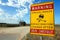 Warning: Gravel Roads drive carefully sign, Australia