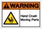 Warning Hand Crush Moving Parts Symbol Sign, Vector Illustration, Isolate On White Background Label .EPS10