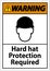 Warning Hard Hat Protection Required Sign On White Background