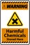 Warning Harmful Chemicals Stored Here Sign On White Background