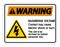 Warning Hazardous Voltage Contact May Cause Electric Shock Or Burn Sign Isolate On White Background,Vector Illustration