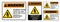 Warning Hazardous Voltage Contact May Cause Electric Shock Or Burn Sign On White Background