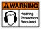 Warning Hearing Protection Required Symbol Sign, Vector Illustration, Isolate On White Background Label. EPS10