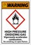 Warning High Pressure Oxidizing Gas GHS Sign On White Background