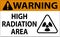 Warning High Radiation Area Sign On White Background