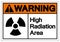 Warning High Radiation Area Symbol Sign, Vector Illustration, Isolate On White Background Label. EPS10