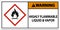 Warning Highly Flammable Liquid and Vapor GHS Sign