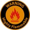 Warning Highly Flammable Sign On White Background