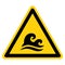 Warning Huge Waves Area Symbol Sign Vector Illustration Isolate On White Background Label. EPS10