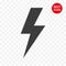 Warning icon. Lightning vector . Caution isolated symbol. Outline technology badge. For electric network warning sign prohibition