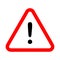 Warning icon / sign in flat style isolated. Caution symbol for.