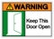 Warning Keep This Door Open Symbol Sign, Vector Illustration, Isolate On White Background Label. EPS10