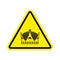 Warning king. royal Crown of yellow triangle. Road sign attention ruler