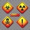 Warning labels - biohazard, radiation, poison, dan