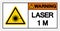 Warning Laser 1 M. Symbol Sign ,Vector Illustration, Isolate On White Background Label. EPS10