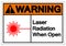 Warning Laser Radiation When Open Symbol Sign, Vector Illustration, Isolate On White Background Label .EPS10