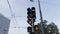 Warning lights,close up at a level crossing in the Germany.