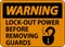 Warning Lock-Out Power Label On White Background