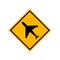 Warning Low Flying Airplanes Traffic Road Sign,Vector Illustration, Isolate On White Background Label