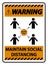 Warning Maintain social distancing, stay 6ft apart sign,coronavirus COVID-19 Sign Isolate On White Background,Vector Illustration