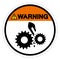 Warning Moving Machinery Symbol Sign, Vector Illustration, Isolate On White Background Label .EPS10