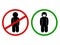 Warning of the need to wear a breathing mask using symbols