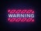 Warning Neon Text Vector. Danger Zone neon sign, design template, modern trend design, night neon signboard, night