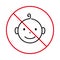 Warning No Allowed Kid Sign. Prohibited Baby. Caution Baby Face Little Ban Black Line Icon. Forbid Danger Game for Child
