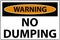 Warning No Dumping Sign On White Background