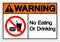 Warning No Eating Or Drinking Symbol Sign, Vector Illustration, Isolate On White Background Label .EPS10