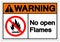 Warning No Open Flames Symbol Sign ,Vector Illustration, Isolate On White Background Label. EPS10