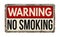 Warning no smoking zone vintage metal sign